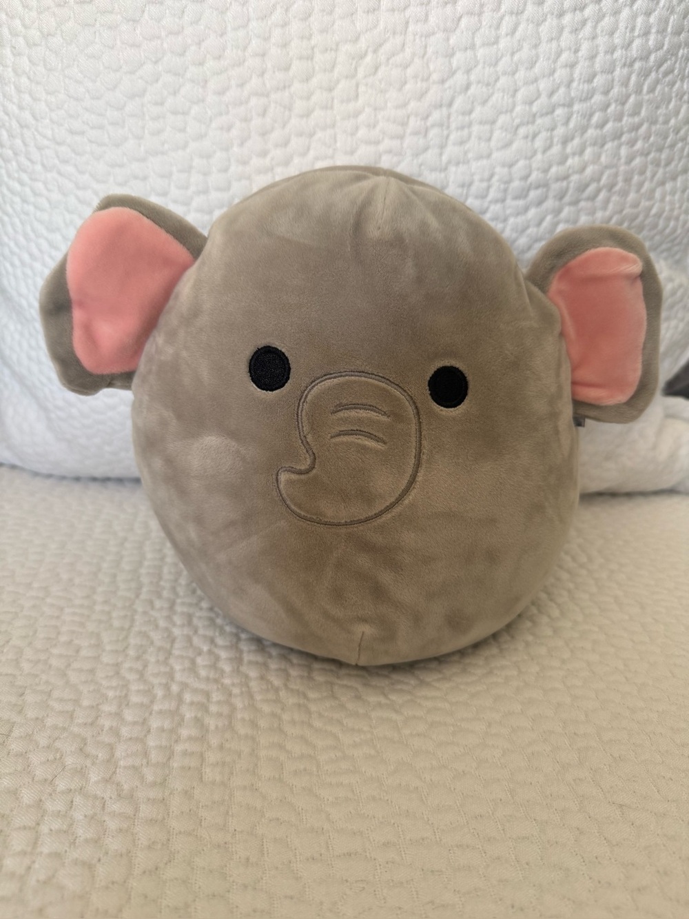 Squishmallows Elephant Pillow - Gray with Pink Ears
